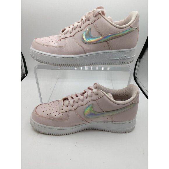 Nike Air Force 1 Low Iridescent Swoosh Sneakers Womens Pink Size 9 - Picture 9 of 9